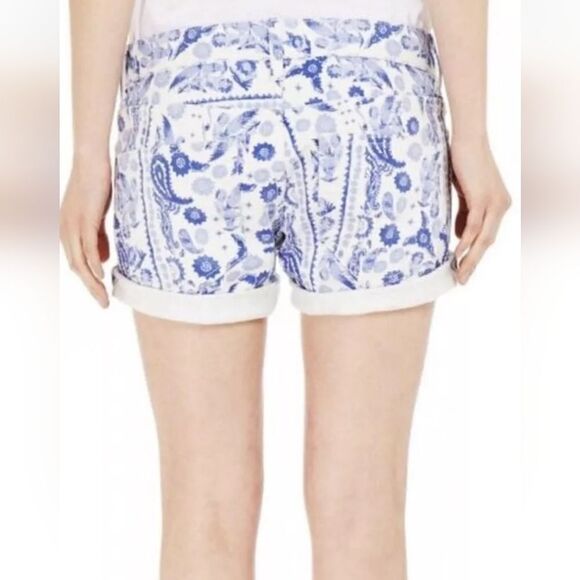 Rebecca Minkoff Crossby Boyfriend Shorts in White and Blue - Picture 13 of 13